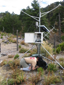 The author services a remote weather station at 3700m near Volcan de Colima in central Mexico