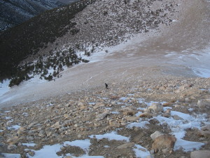 On a particularly windy day, the author was up on the north end of California's White Mountains. The high saddle feature above treeline at the very north end of this tall range possessed much higher near-surface wind velocity than the two summits and intermediate ridges just to the south. 