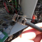 A voltage surge from the lightning hit made it into one of the ethernet lines, where it was stopped at a grounded surge protector.