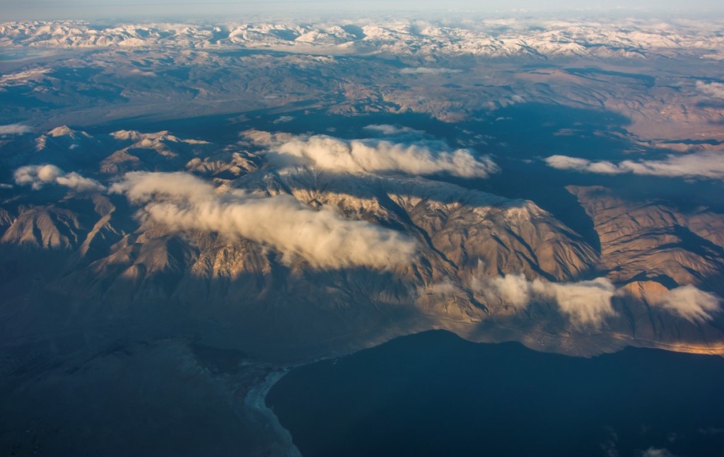 Aerial photo of the essentials of the entire Walker Basin watershed. Walker Lake, the Wassuk Range, the interior valleys, and the headwaters in the Sierra are all visible in this one photo.